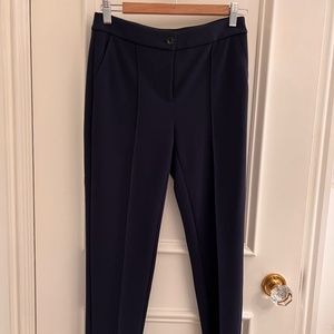 WHBM Navy stretchy cropped dress pants